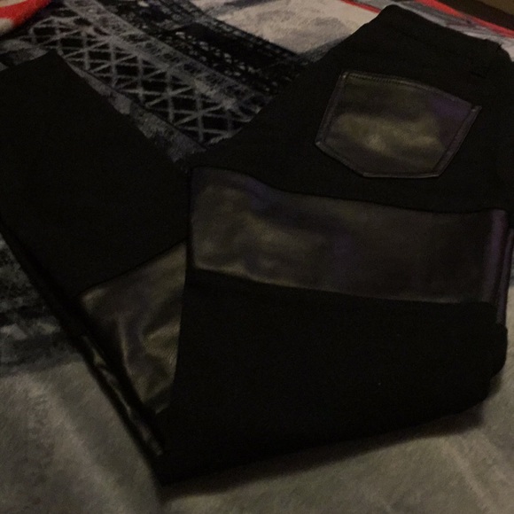 Black denim joy rich skinny jean vegan Leather - Picture 8 of 8